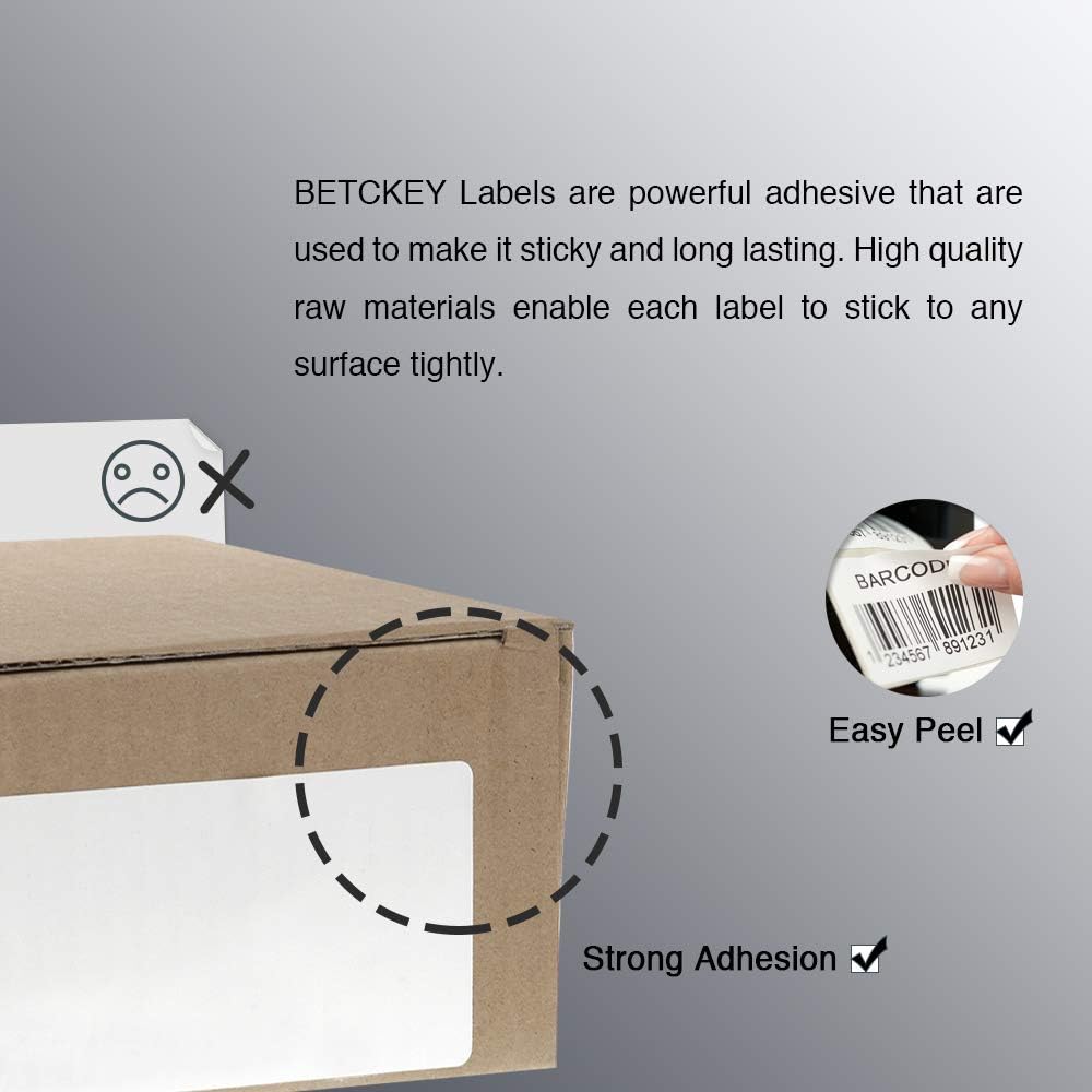 BETCKEY - 2" x 1" (51 mm x 25 mm) UPC Barcode & Address Labels Compatible with Zebra & Rollo Label Printer,Premium Adhesive & Perforated [16 Rolls, 20800 Labels]