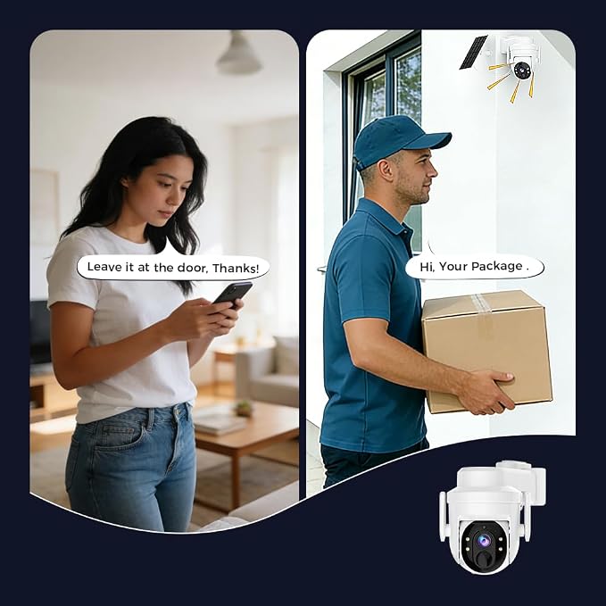 2K Solar Security Wireless Camera Outdoor, 2 Pack 2.4Ghz WiFi Battery Camera - Image 8