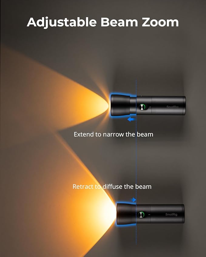 SMALLRIG RGB LED Photography Flashlight, 7500mAh Aluminum Alloy Patterned - Image 5