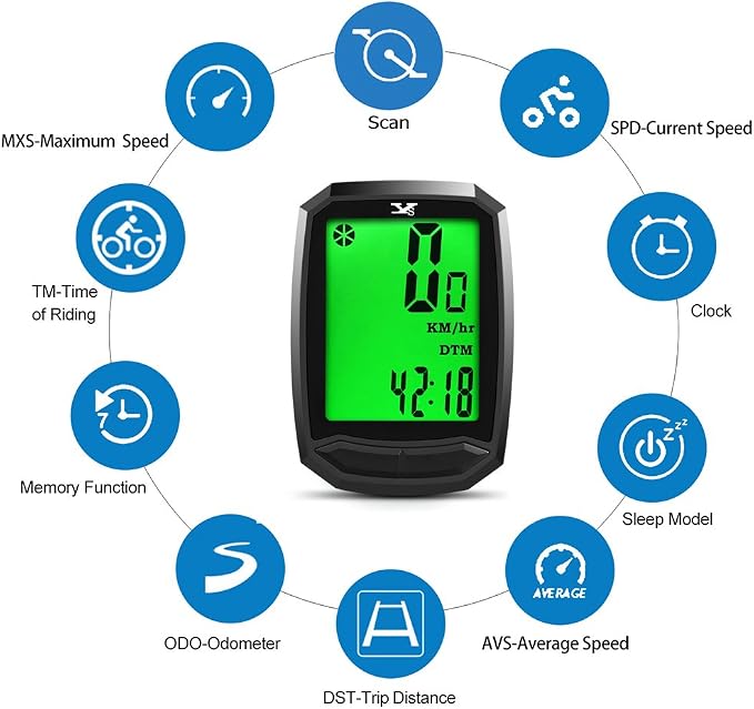 Bicycle Speedometer Waterproof Wireless Cycle Bike Computer Bicycle Odometer - Image 2