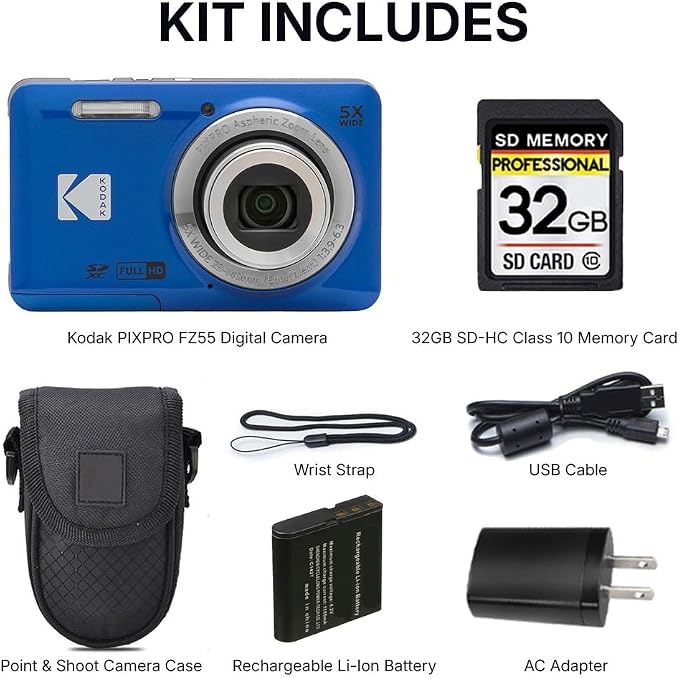 Kodak PIXPRO FZ55 Digital Camera, 16MP Compact Point & Shoot, 5X Optical Zoom - Image 3