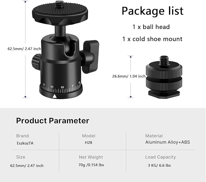 Universal 1/4" Swivel Mini Ball Head Screw Tripod Mount - Image 6