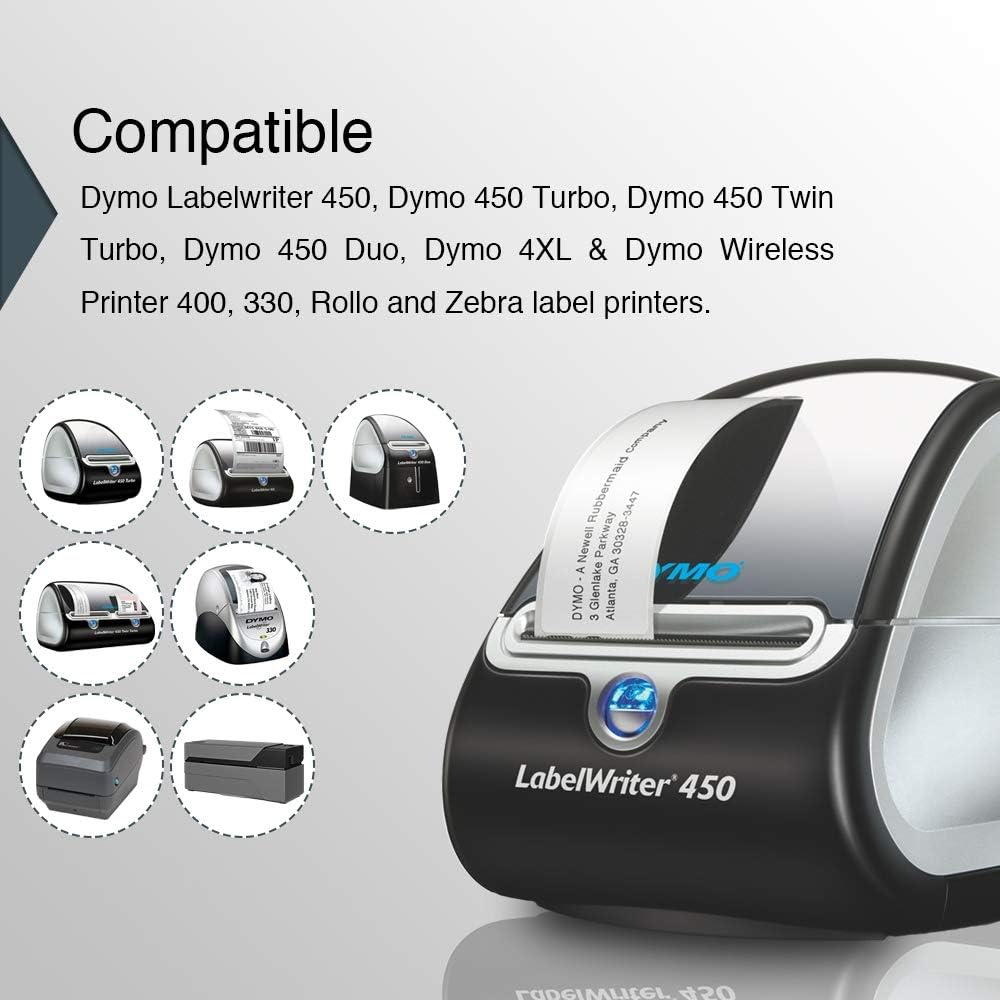 BETCKEY Colored Labels Compatible with Dymo 30332 (1" x 1") Square QR code's Multi-Purpose Labels, Compatible for Dymo LabelWriter 450, 4XL & Zebra Desktop Printers [2 Rolls, Light Blue]