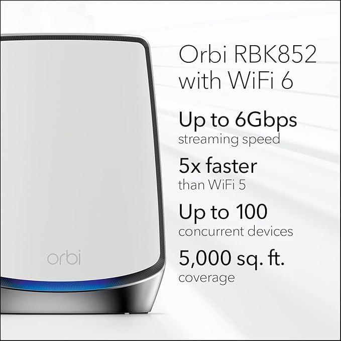 NETGEAR Orbi Whole Home Tri-Band WiFi 6 Mesh Network System – Router - Image 3