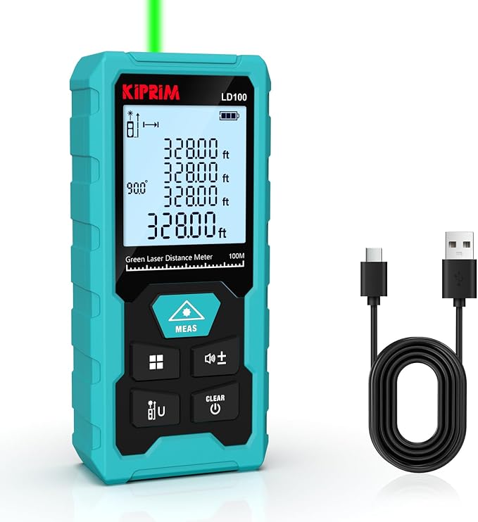 Kiprim Green Laser Distance Meter, 328ft Measuring Tool by KiprimTools