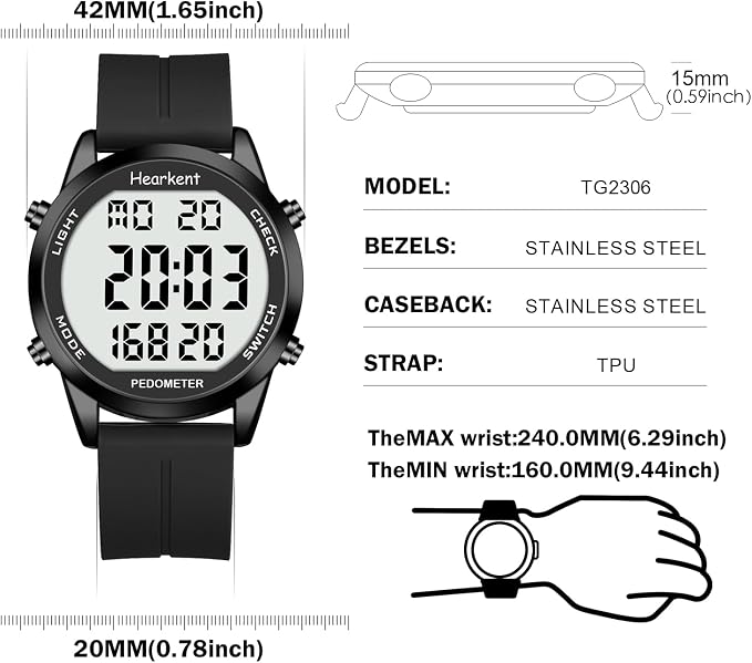 Pedometer Watch for Walking for Senior No App Required - Image 7