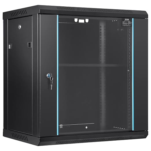 VEVOR 12U Wall Mount Network Cabinet, 15.5'' Deep Server Rack Cabinet Enclosure by VEVOR