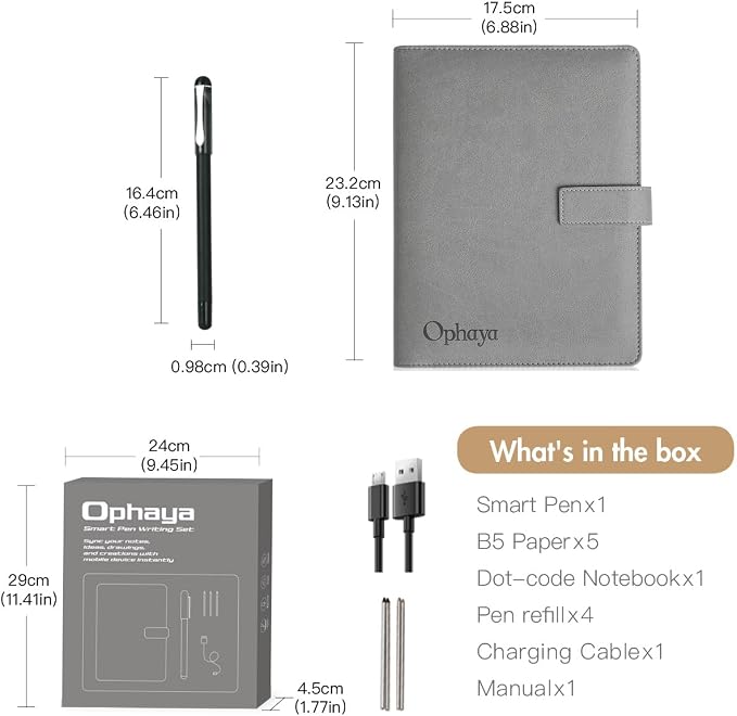 Ophaya 2 in 1 Digital Pen Smart Pen Writing Set, Includes Smartpen, Use - Image 6