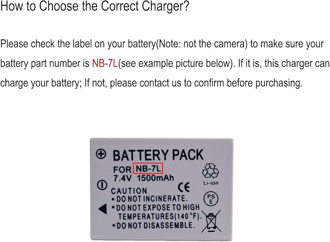 NB-7L Battery Charger for Canon PowerShot G10, SX30 - Image 2