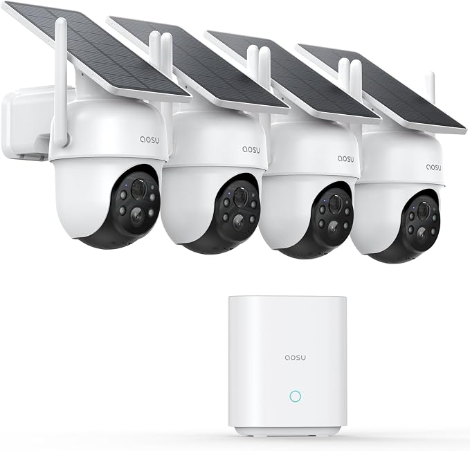 aosu Security Cameras Outdoor Wireless, 4 Cam-Kit, No Subscription Required by AOSUSecurityOffical