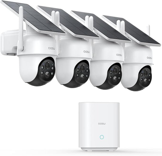 aosu Security Cameras Outdoor Wireless, 4 Cam-Kit, No Subscription Required by AOSUSecurityOffical