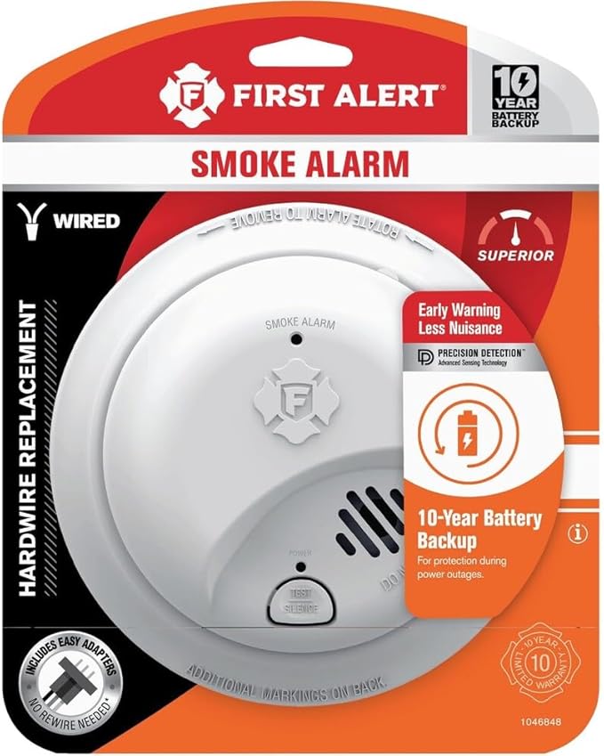 First Alert Interconnect Hard-Wired w/Battery Back-up Ionization Smoke Detector by FirstAlert
