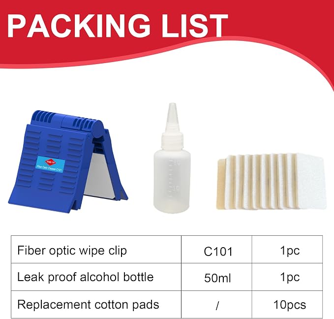 Fiber Optic Wiping Clip C101, for Cleaning Fiber End, Faster and Protect Your - Image 6