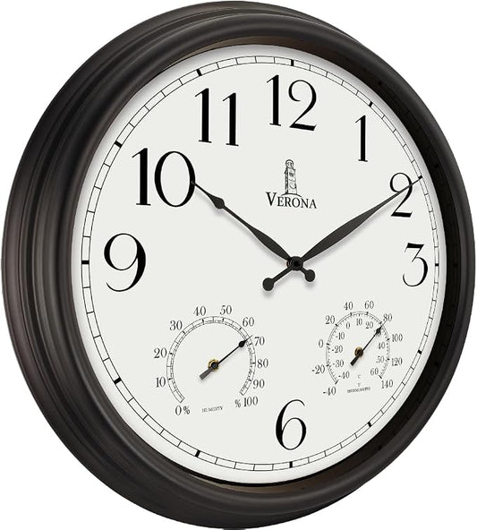 24 inch Outdoor Clocks for Patio Large Waterproof by LovelyHomeEssentials