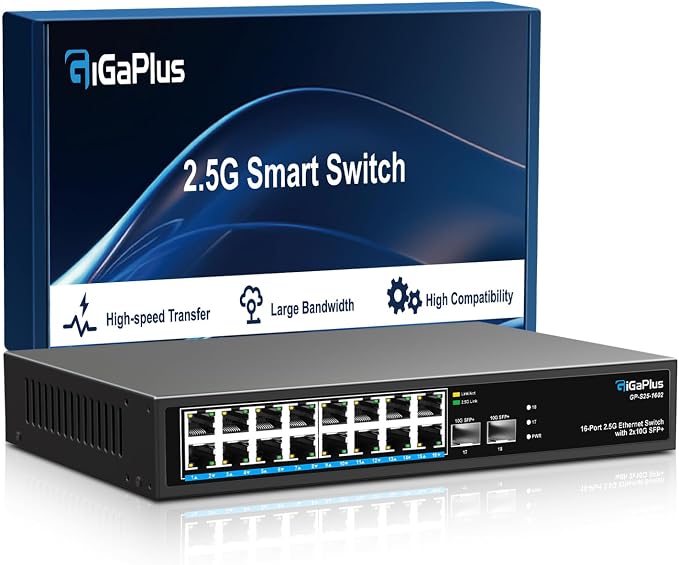 18 Port 2.5Gb Unmanaged Ethernet Switch by GiGaPlus