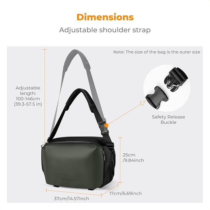 K&F CONCEPT Camera Sling Bag Crossbody Bag Waterproof Camera Shoulder Backpack - Image 5