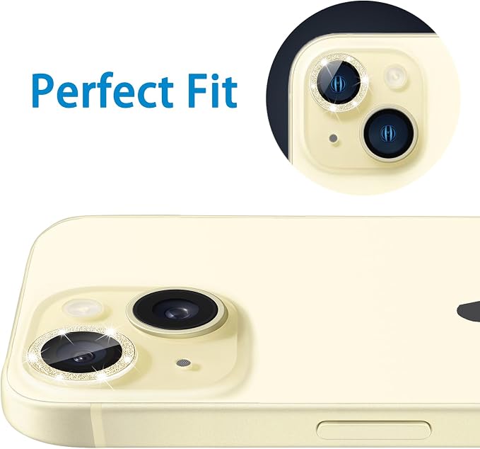 Compatible with iPhone 15 & 15 Plus Camera Lens Protector, Bling Glitter - Image 6