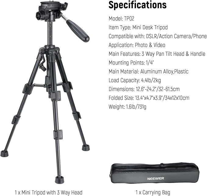 NEEWER Basic Mini Desk Tripod for Camera - Image 9
