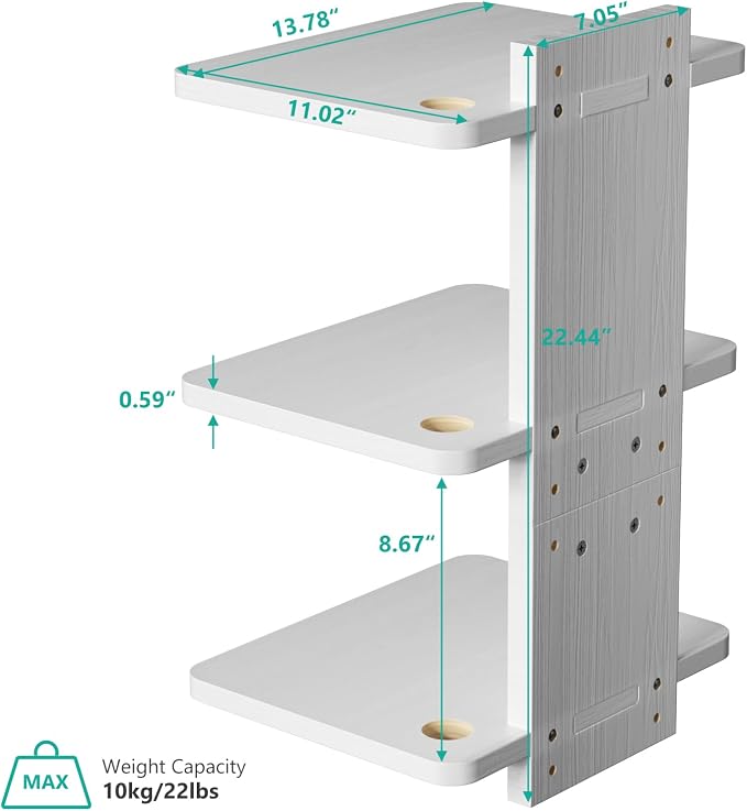 WALI Floating TV Shelf, 3 Tier Projector Shelf - Image 8