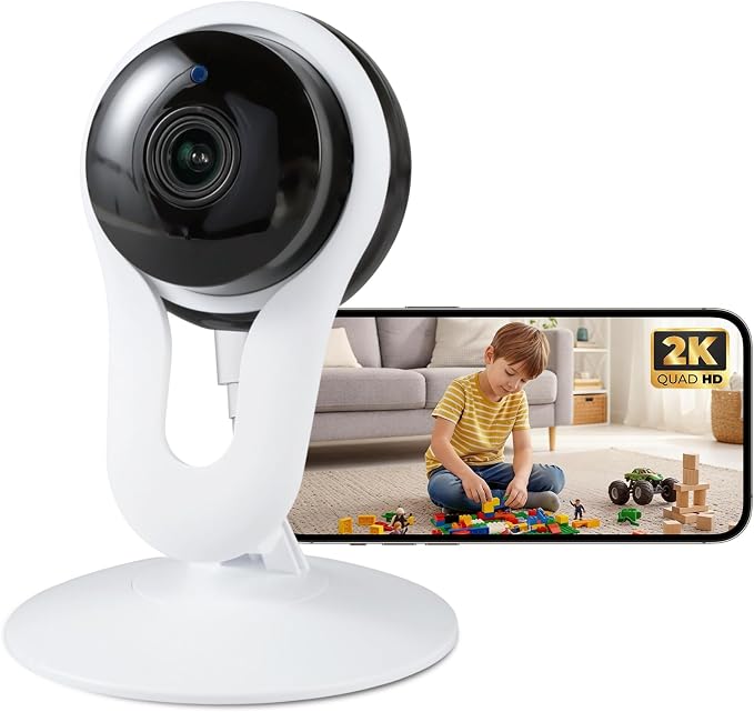 Smart Indoor Pet Camera with Phone App, 2K Home Camera by WOOMO