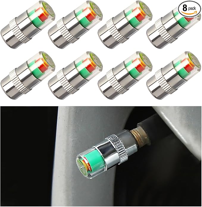 Yourkar 8 PCS Tire Pressure Monitor Valve Stem Caps, 2.4Bar 36PSI Car Tire by Unknown