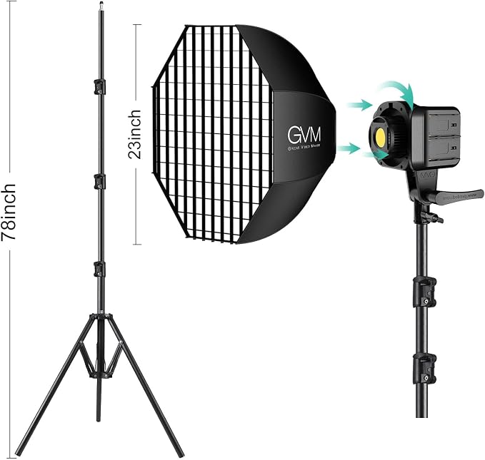 GVM SD80S 80W COB Video Light Kit, 5600K Continuous Lighting - Image 8
