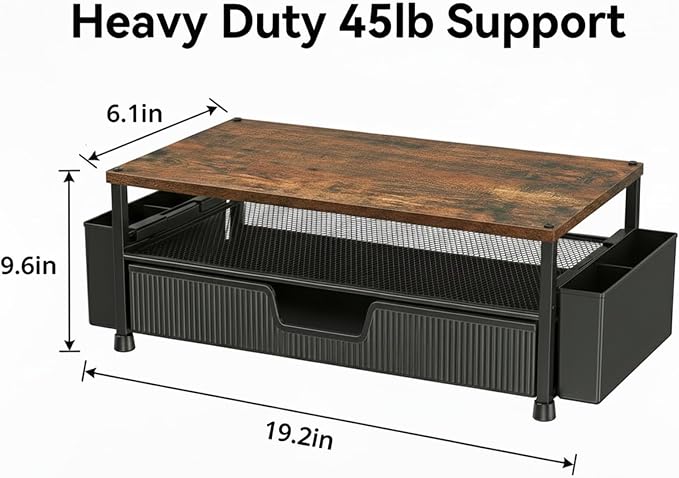 ECOLOVI Desk Organizer and Accessories, 2-Tier Computer Monitor Stand Rise - Image 2