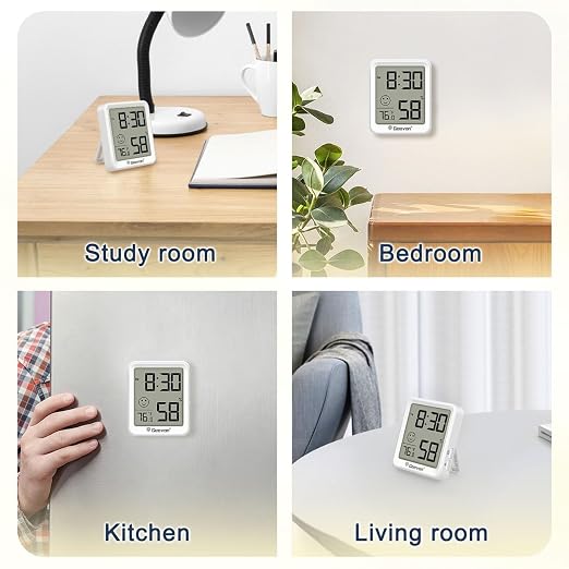 Geevon 2 Pack Mini Digital Hygrometer Gauge Indoor Thermometer - Image 8
