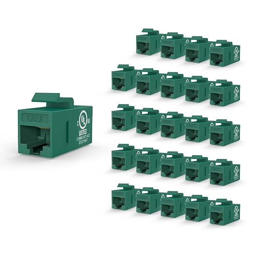 VCE UL-Listed CAT6 Keystone Coupler 25-Pack, Ethernet Coupler Female to Female by VCE