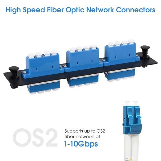 LC/UPC Fiber Patch Panel, 3 Singlemode Blue 4 Channels LC Adapters, 12 Fiber - Image 5