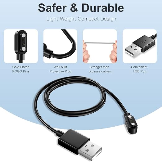 Magnetic 2 Pin Smart Watch Charger Cable Adapter, Compatible - Image 7