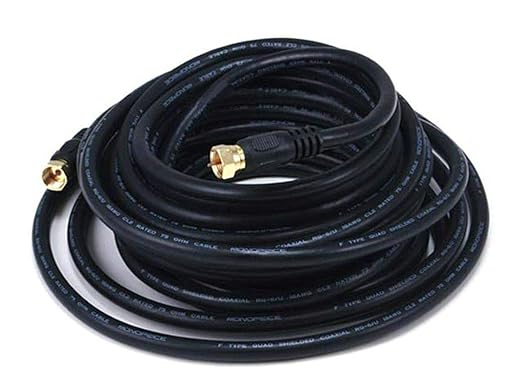 Monoprice 103033 25-Feet RG6 Quad Shield CL2 Coaxial Cable by Monoprice