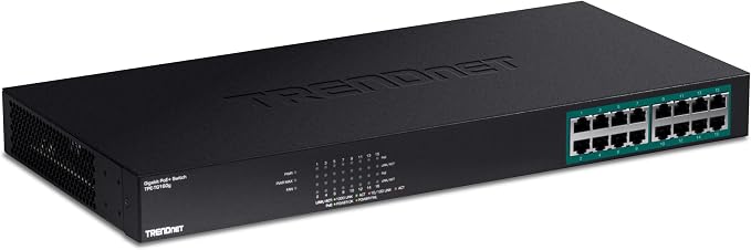 TRENDnet 16-Port Gigabit PoE+ Switch, TPE-TG160g, 16 x Gigabit PoE+ Ports by TRENDnet