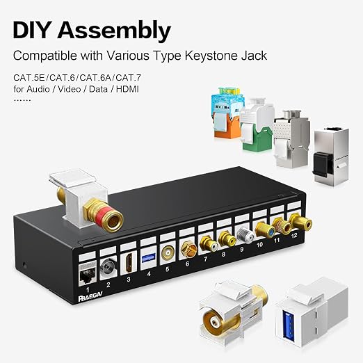 Patch Panel 12 Port 1U UTP/STP Blank Keystone Patch Panel Compatible - Image 5