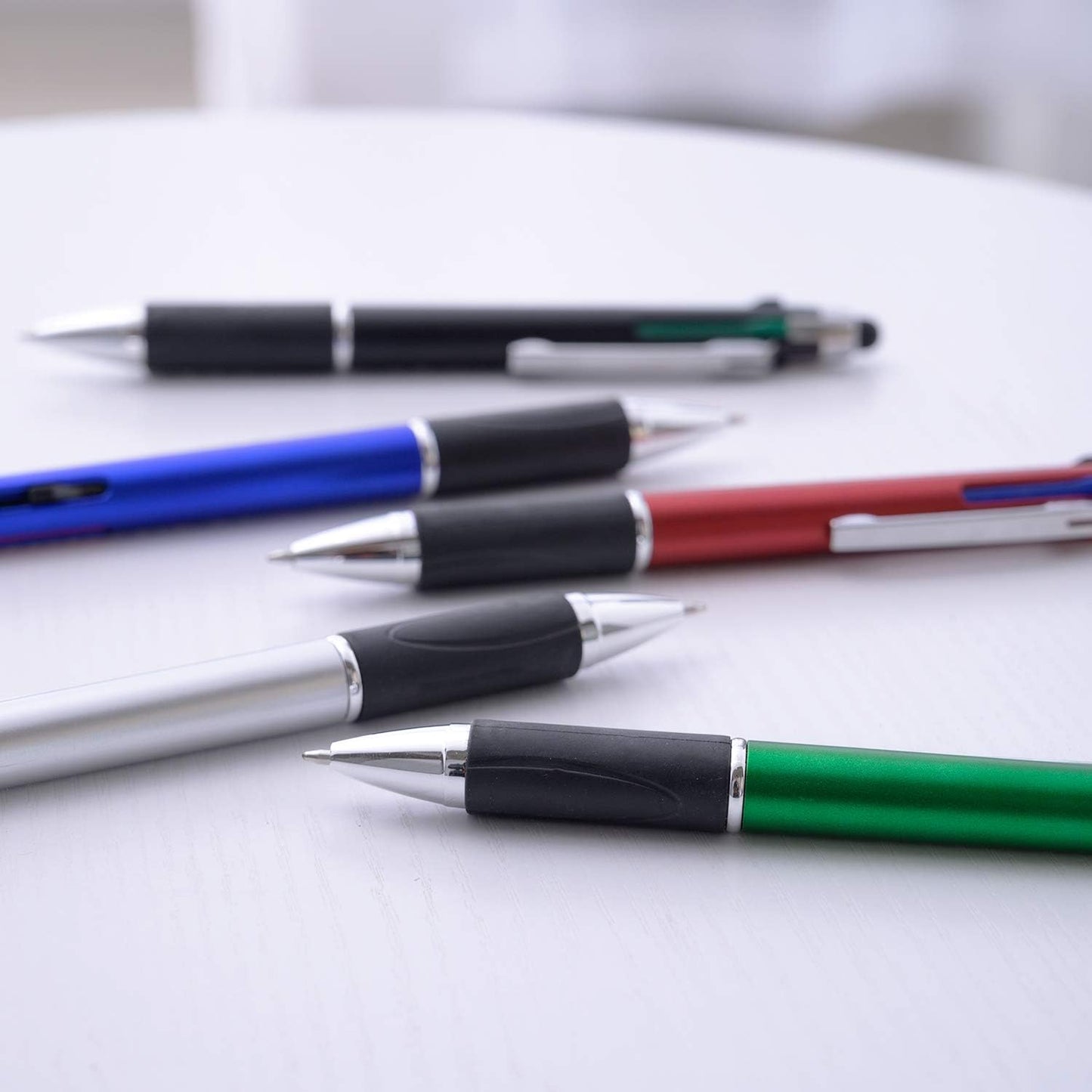 MiSiBao 4-Color Ballpoint Pen Multi Colored Pens in One Stylus Pens for Touch Screens Pens Medium Point(1.0mm) (10-Count)