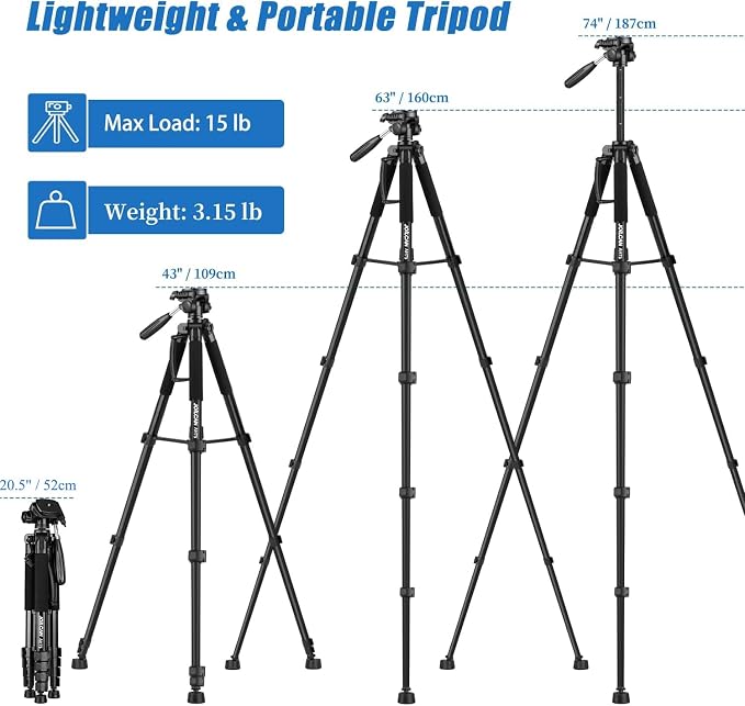 JOILCAN Tripod Camera Tripods, Heavy Duty Cameras Tripod Stand, Professional - Image 2