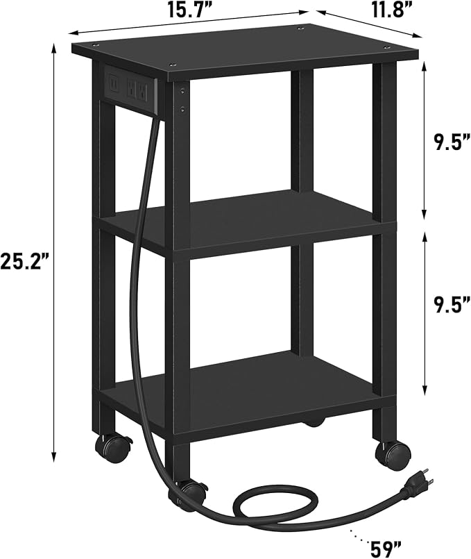 TUTOTAK 3 Tier Printer Stand, Rolling Printer Cart - Image 7