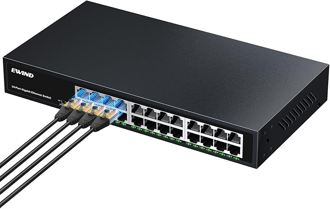 EWIND 2025 Upgraded 24 Port Gigabit Ethernet Switch by EWIND