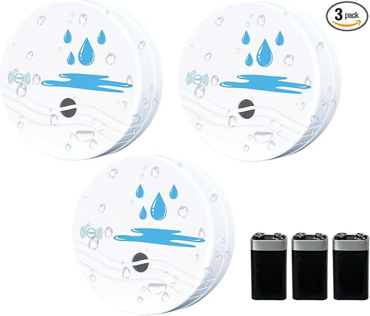 3 Pack Water Leak Detectors for Home, 100dB Waterproof Water Sensor Alarm Leak by Comfytune