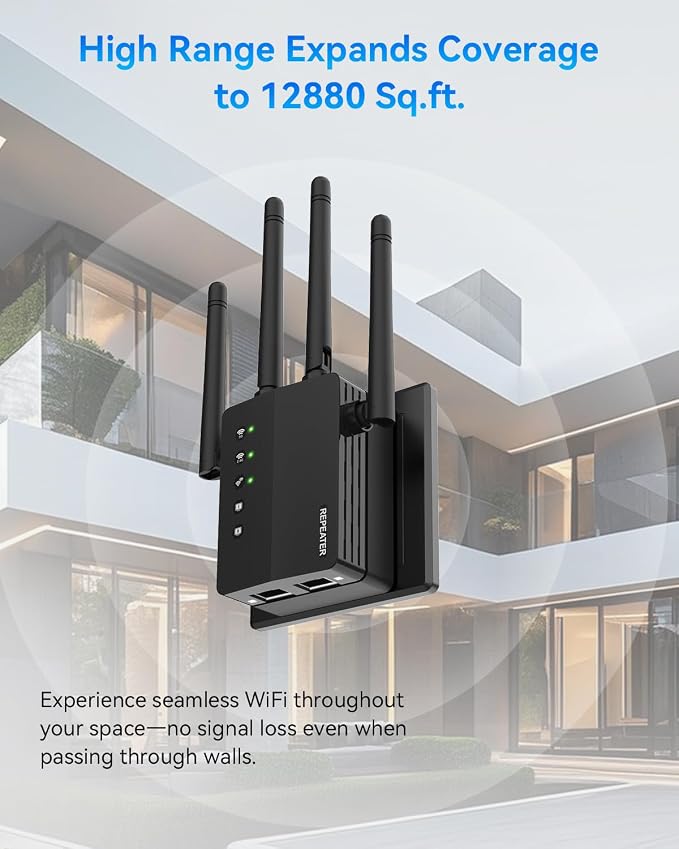 1200Mbps Dual Band 5GHz/2.4GHz WiFi Extender, WiFi Extender Signal Booster - Image 5