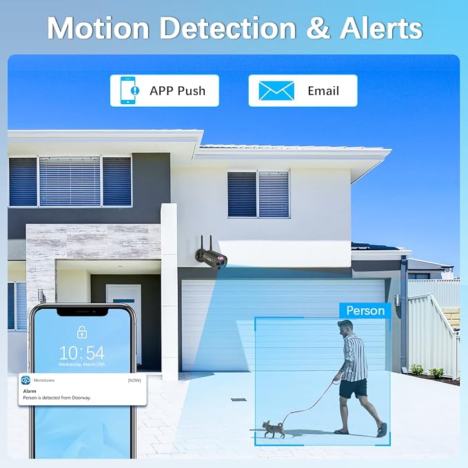 【130° Wide Angle & 90 Days Storage】 Outdoor Wireless Security Camera System - Image 8