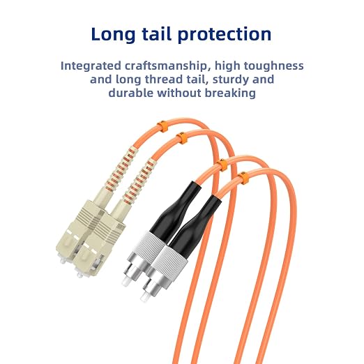 OM1 Fiber Optic Jumper Optical Patch Cord, SC/UPC to FC/UPC Multimode Duplex - Image 5
