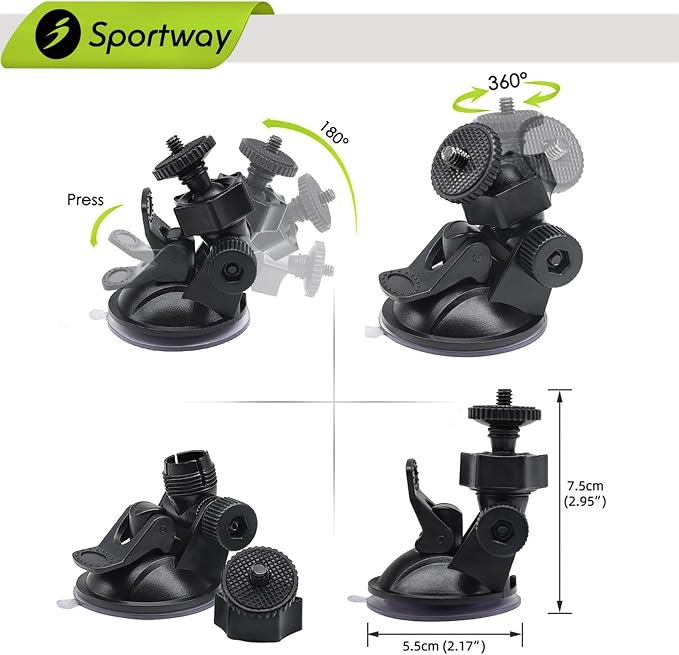 Sportway S30 Dash Cam Suction Mount - Image 2