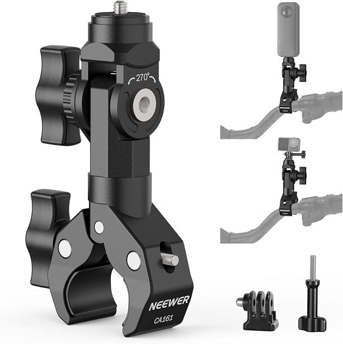NEEWER Motorcycle Bike Handlebar Clamp Mount, Heavy Duty Clip Holder, 1/4" by Neewer
