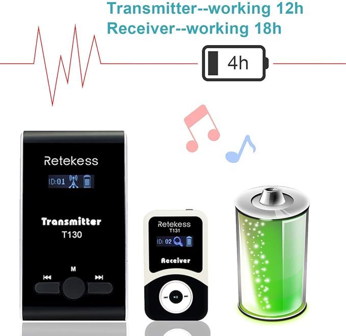 Retekess T130 Church Translation System, Tour Guide Audio System, High Sound - Image 5
