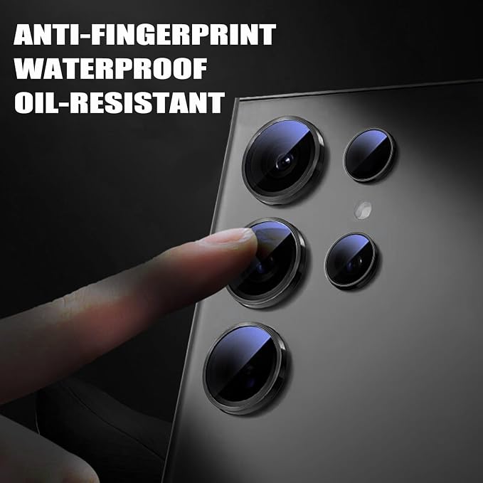 2 Pack Camera Lens Protector for Samsung Galaxy S24 Ultra, 9H Tempered Glass - Image 4