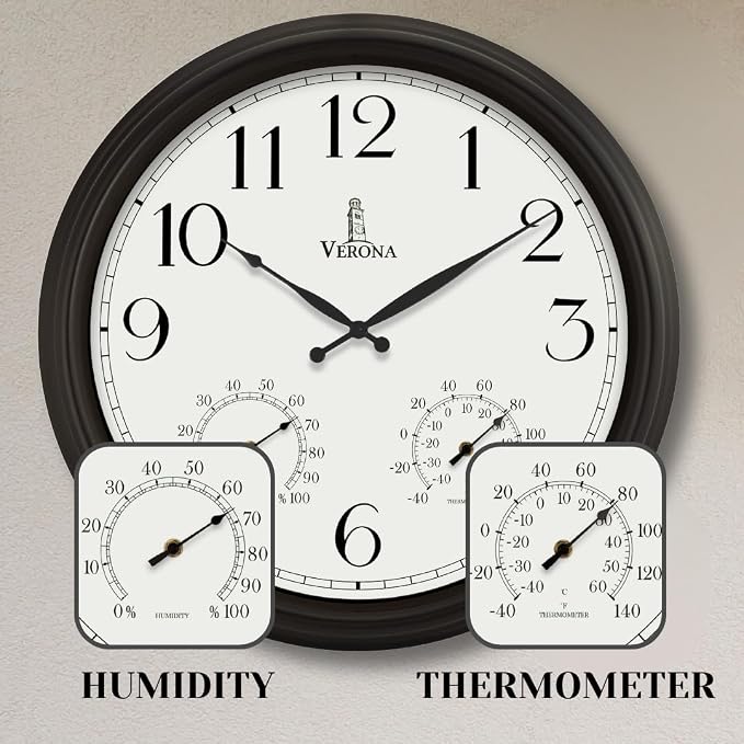 24 inch Outdoor Clocks for Patio Large Waterproof - Image 3