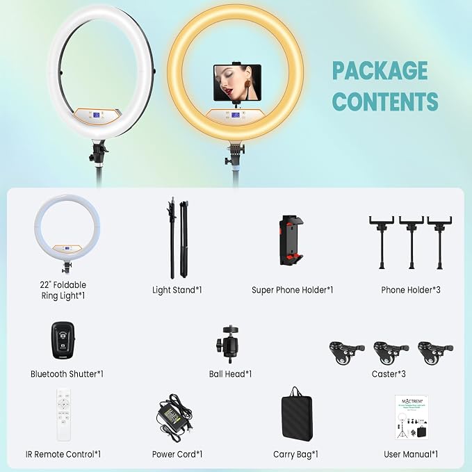 MACTREM 22" Foldable Ring Light - Image 9