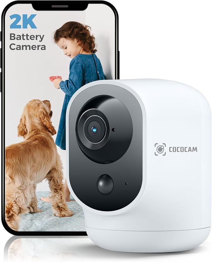 COCOCAM 2K Indoor Pan/Tilt Security Camera by COCOCAMCOLLECTIONS