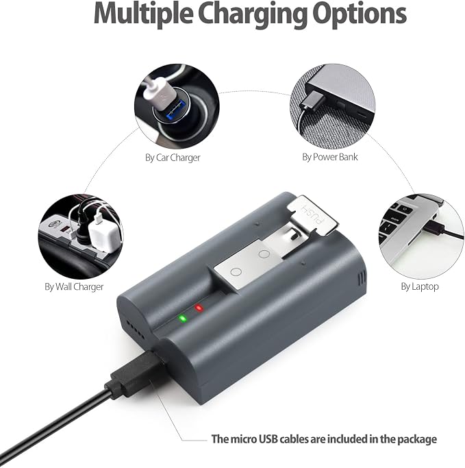 2 Packs 6040mAh Rechargeable Battery Compatible - Image 4